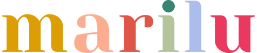 Colorful 'marilu' logo on a white background