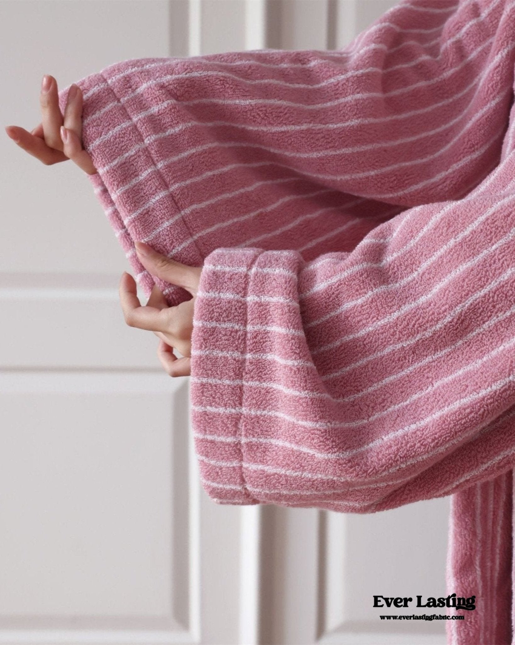 Modern Striped Cotton Bathrobe Set