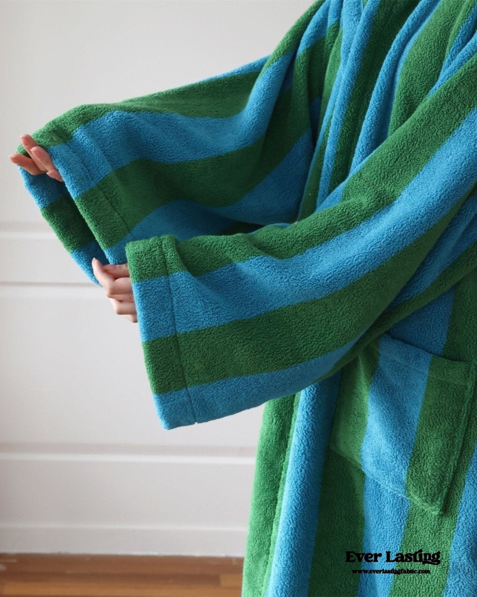 Modern Striped Cotton Bathrobe Set