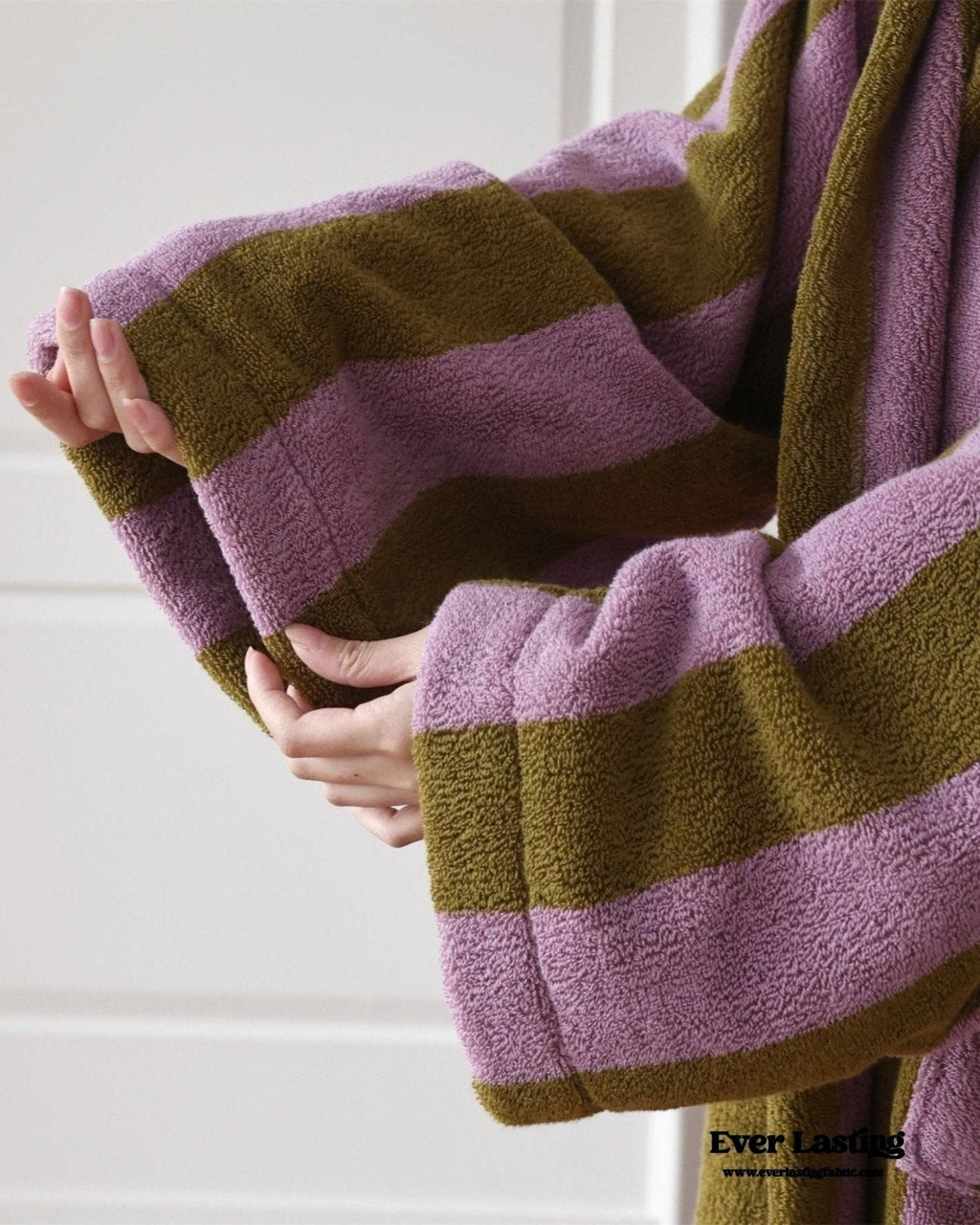 Modern Striped Cotton Bathrobe Set