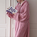 Modern Striped Cotton Bathrobe Set