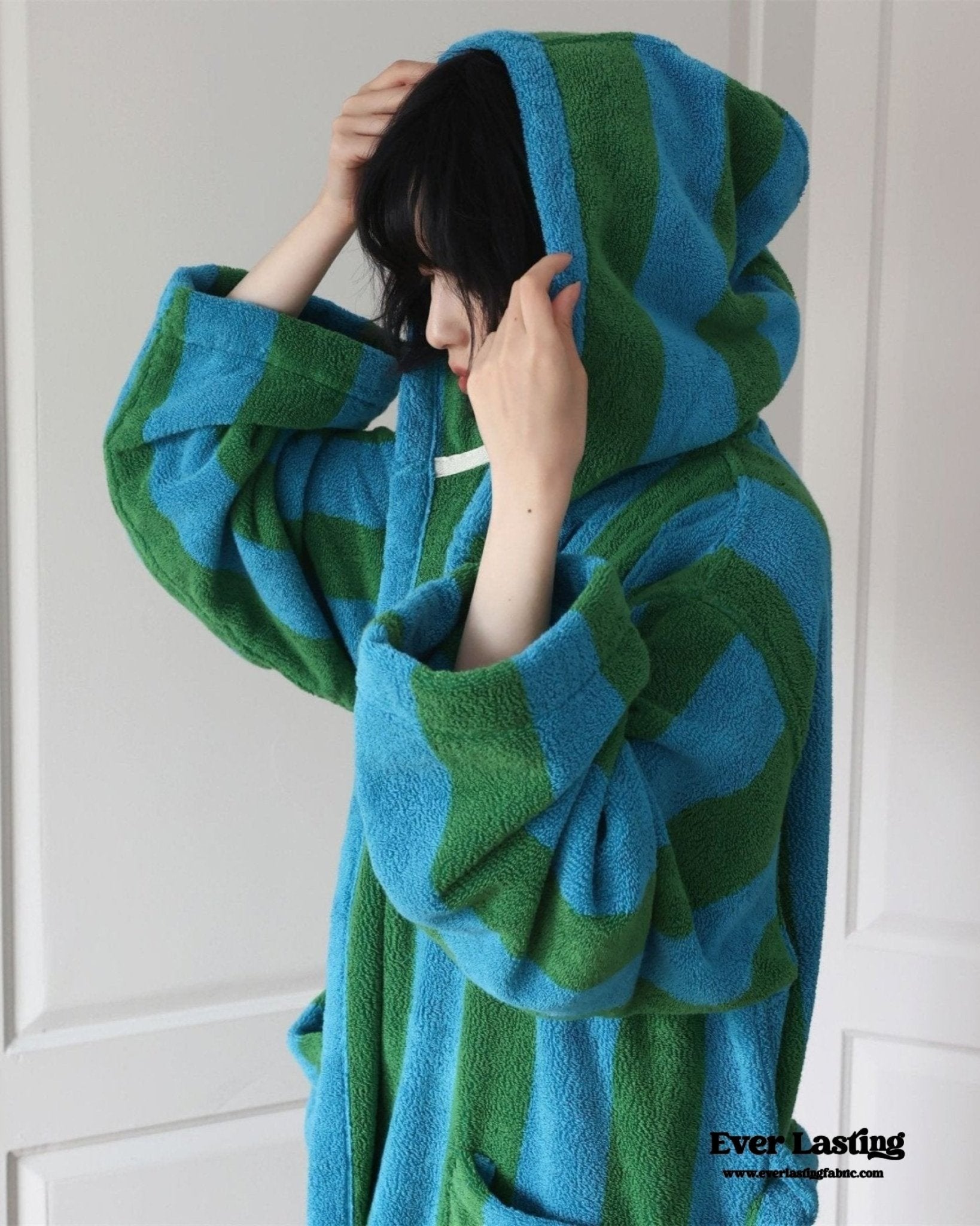 Modern Striped Cotton Bathrobe Set