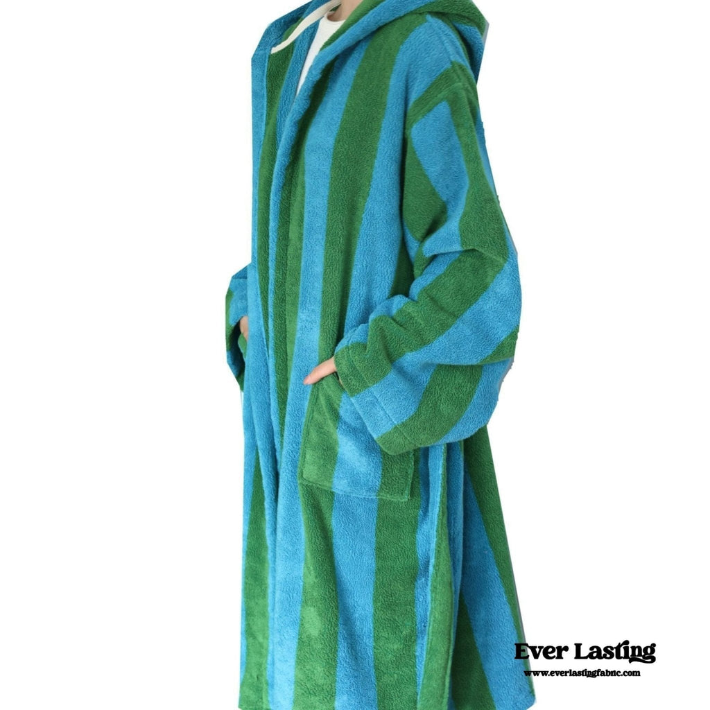 Modern Striped Cotton Bathrobe Set