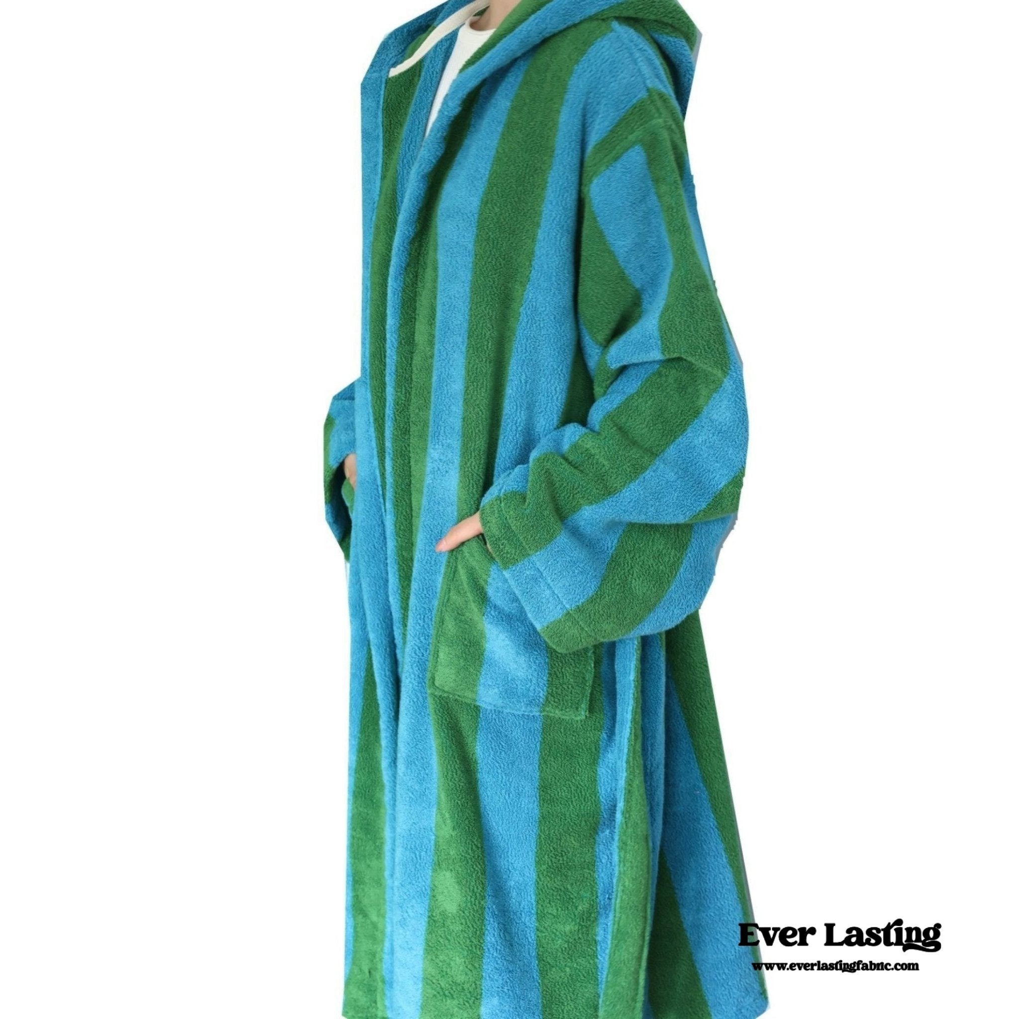 Modern Striped Cotton Bathrobe Set