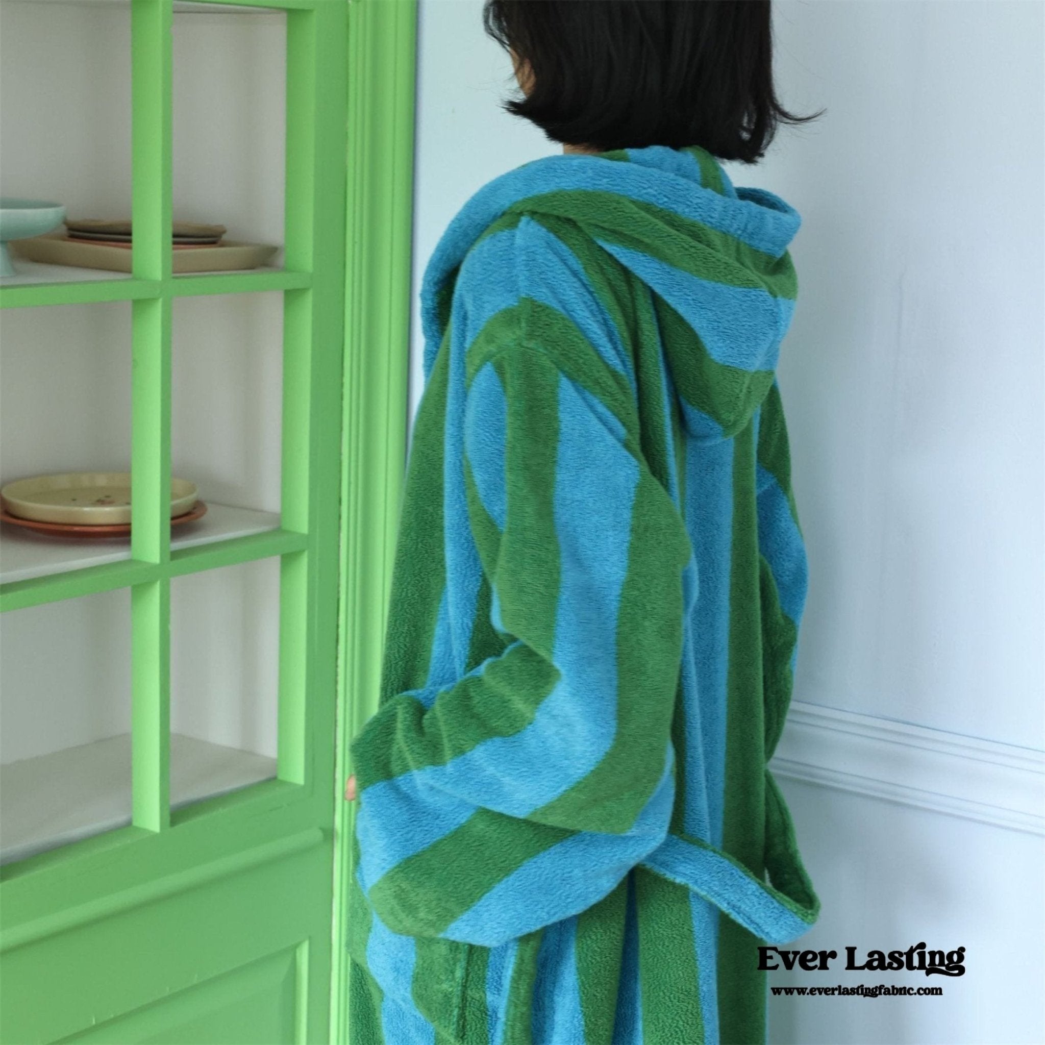 Modern Striped Cotton Bathrobe Set