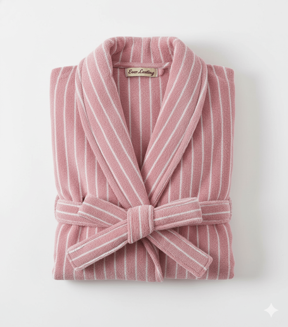 Modern Striped Cotton Bathrobe Set