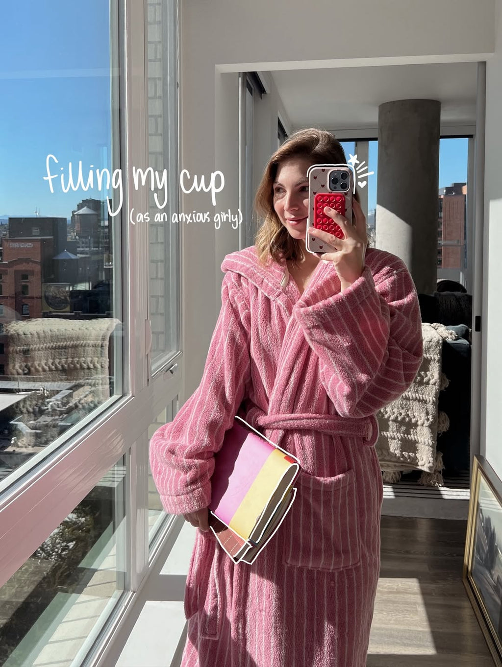 Modern Striped Cotton Bathrobe Set