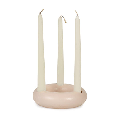 Nordic Donut Concrete Candle Holder | Set of 2 | Blush