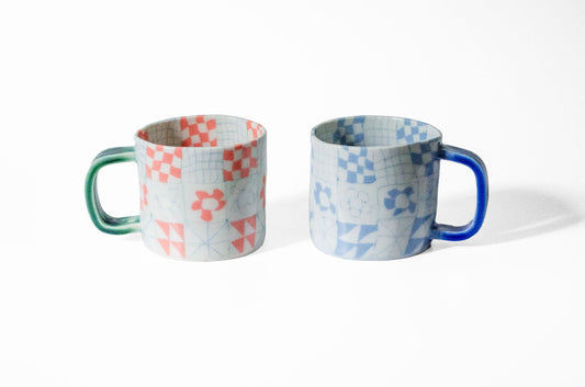Nerikomi Patchwork Pattern Mug Mug Saori M Stoneware