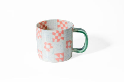 Nerikomi Patchwork Pattern Mug Mug Saori M Stoneware Pink