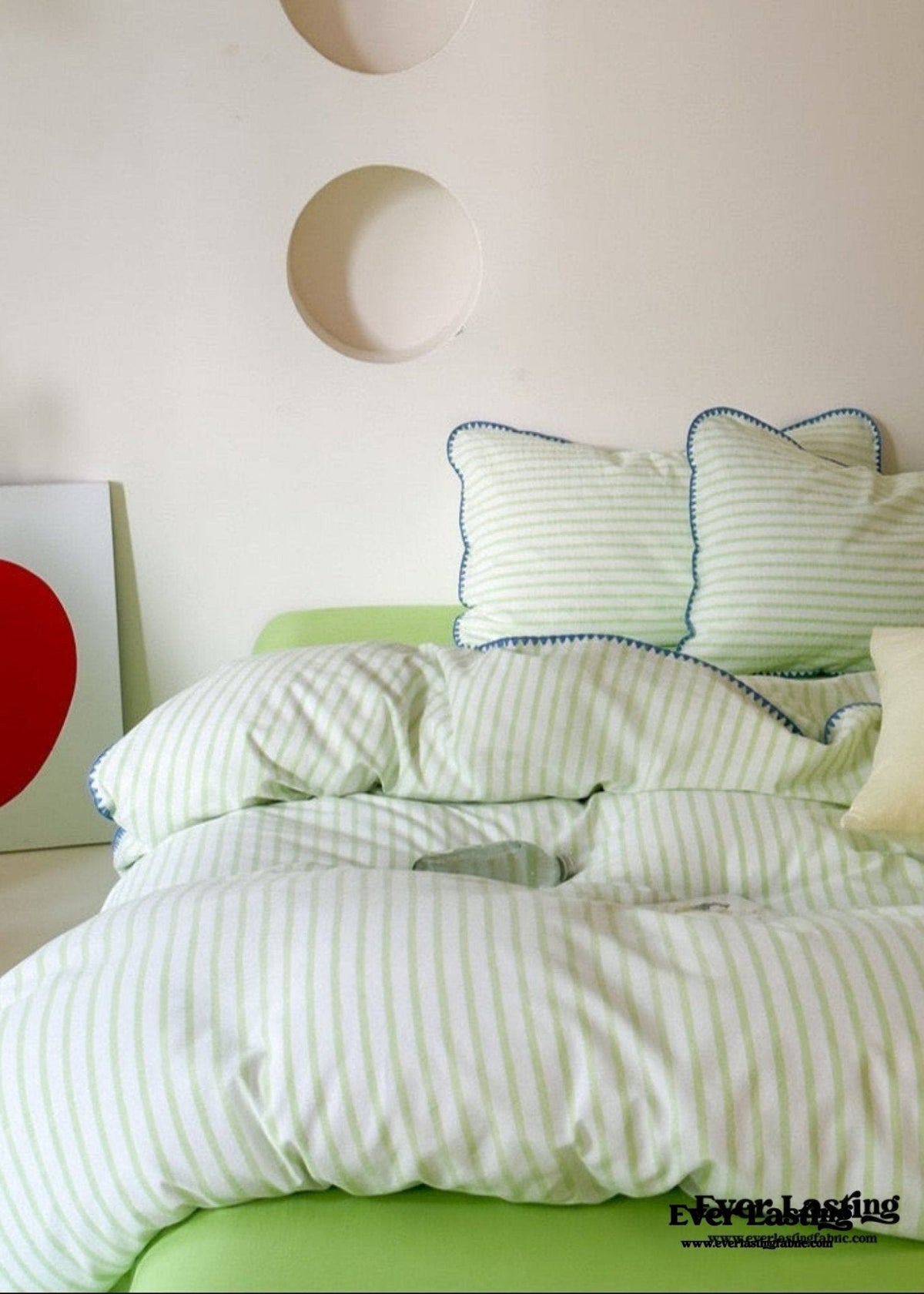 Pepper Candy Stripe Bedding Set / Blue + Yellow