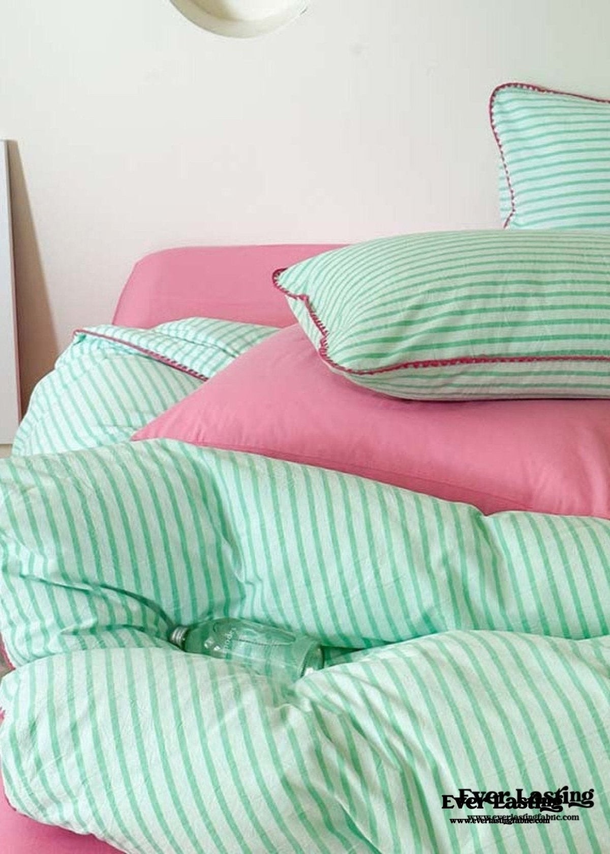 Pepper Candy Stripe Bedding Set / Blue + Yellow