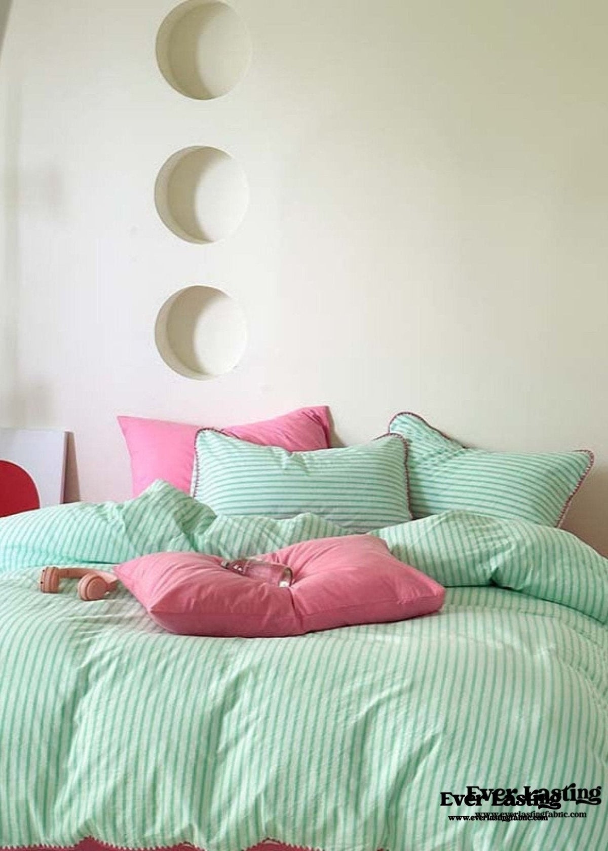 Pepper Candy Stripe Bedding Set / Blue + Yellow