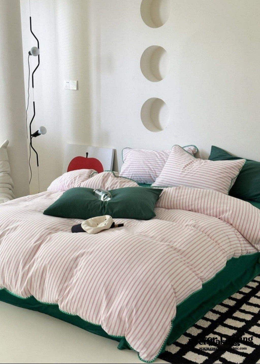 Pepper Candy Stripe Bedding Set / Blue + Yellow