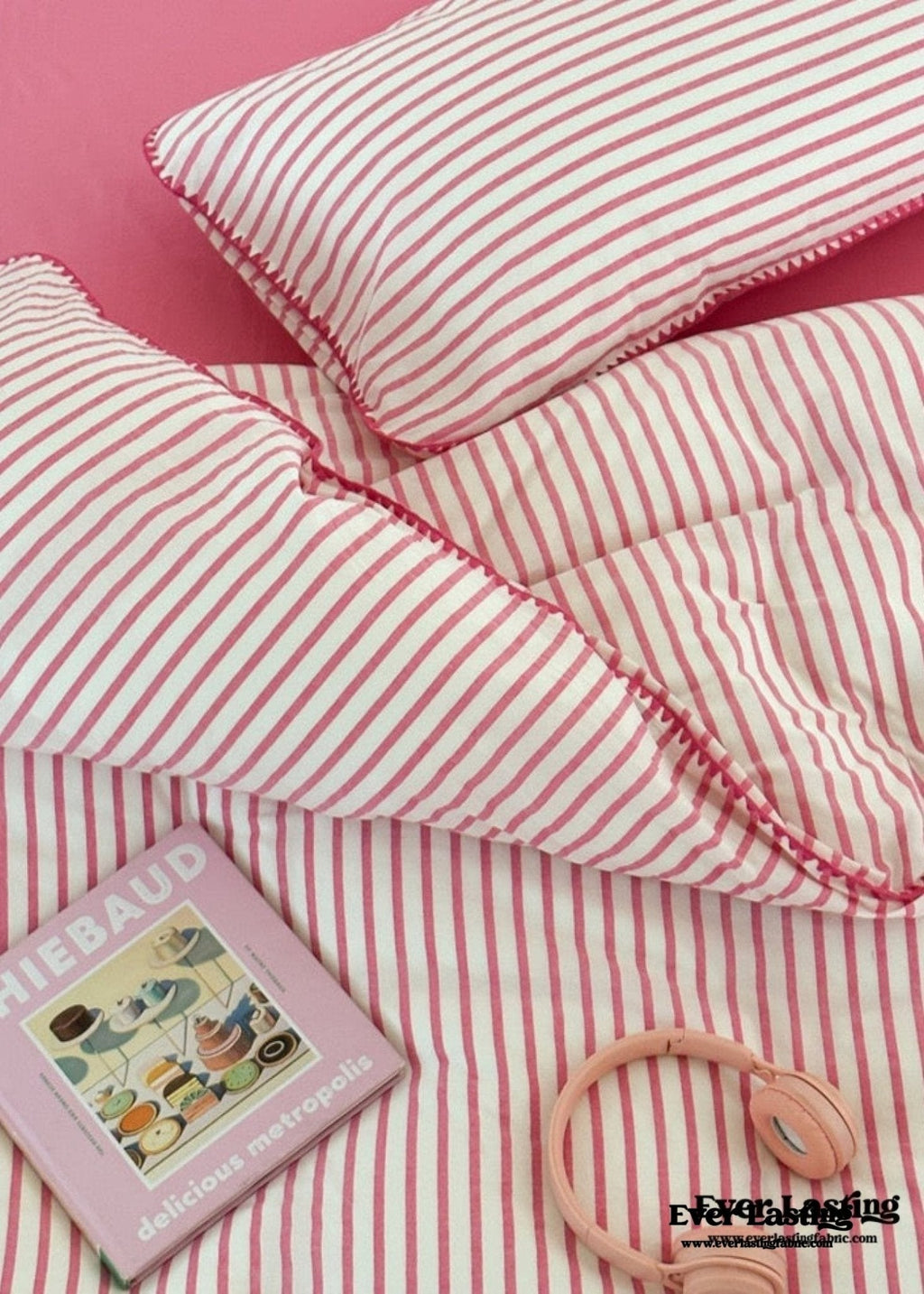 Pepper Candy Stripe Bedding Set / Blue + Yellow
