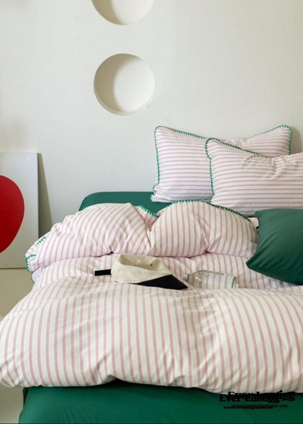 Pepper Candy Stripe Bedding Set