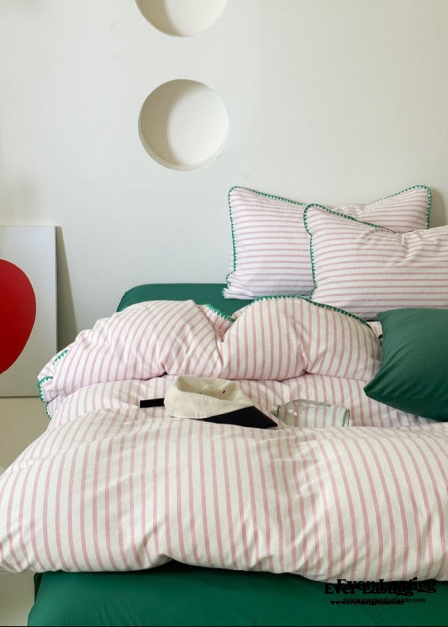 Pepper Candy Stripe Bedding Set