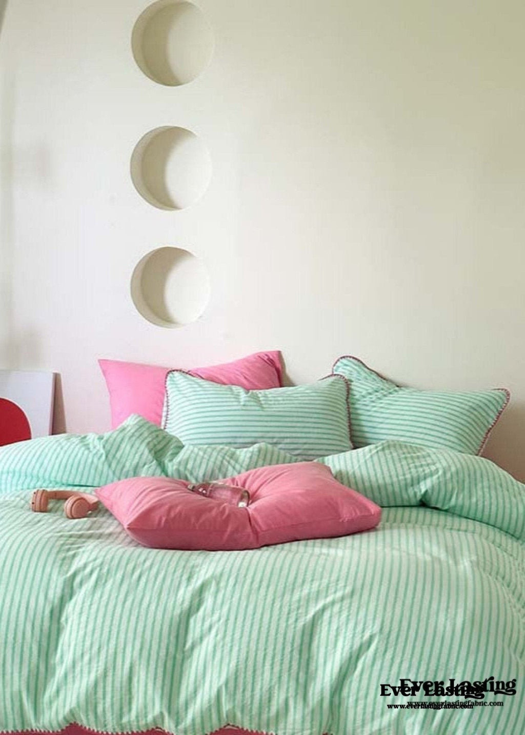Pepper Candy Stripe Bedding Set