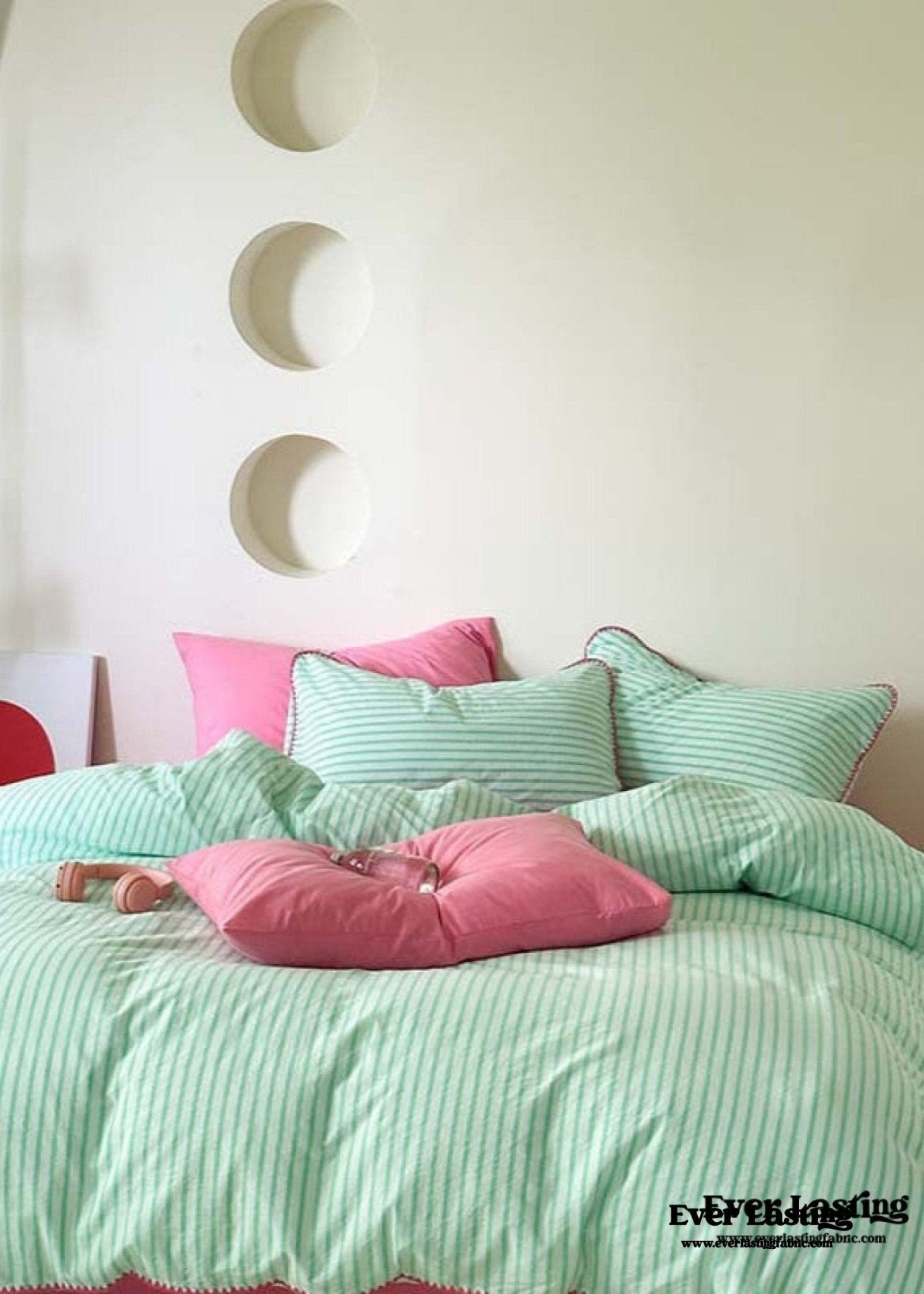 Pepper Candy Stripe Bedding Set