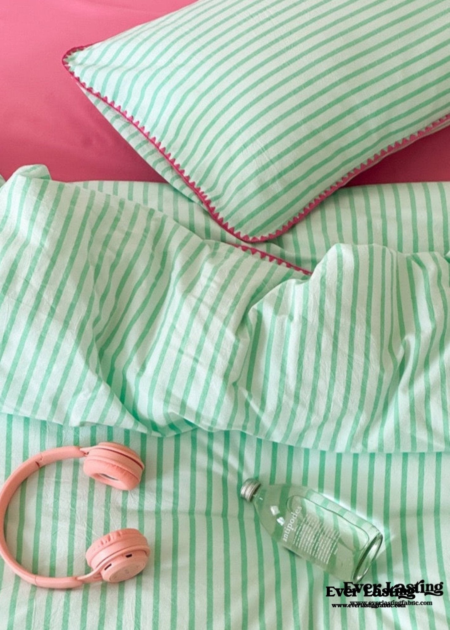 Pepper Candy Stripe Bedding Set