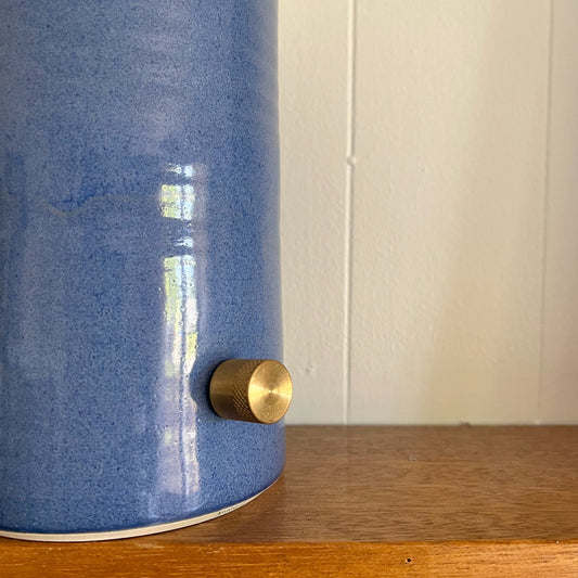 Pillar Lamp in Cornflower | Handcrafted Ceramic Lamp