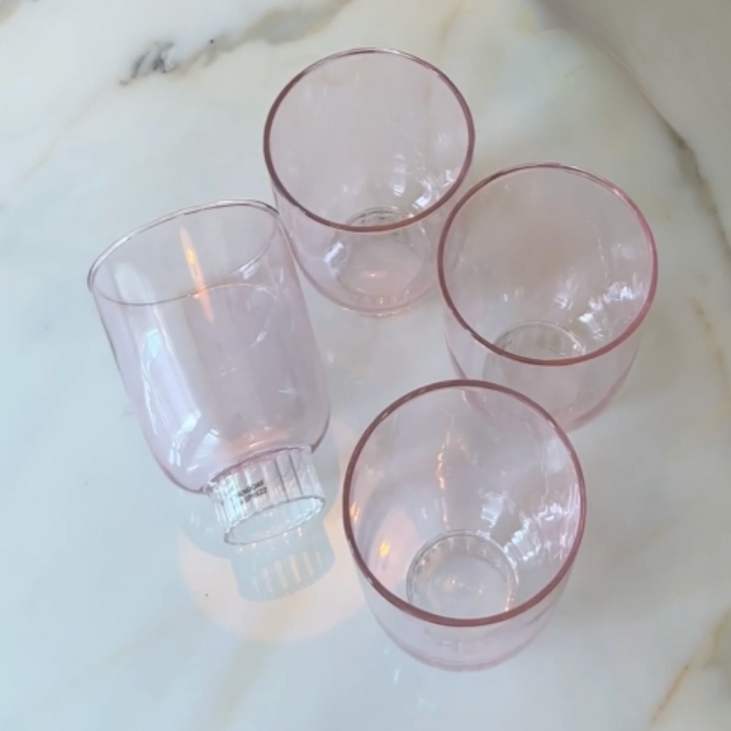 Curved Stemless Wine Glasses