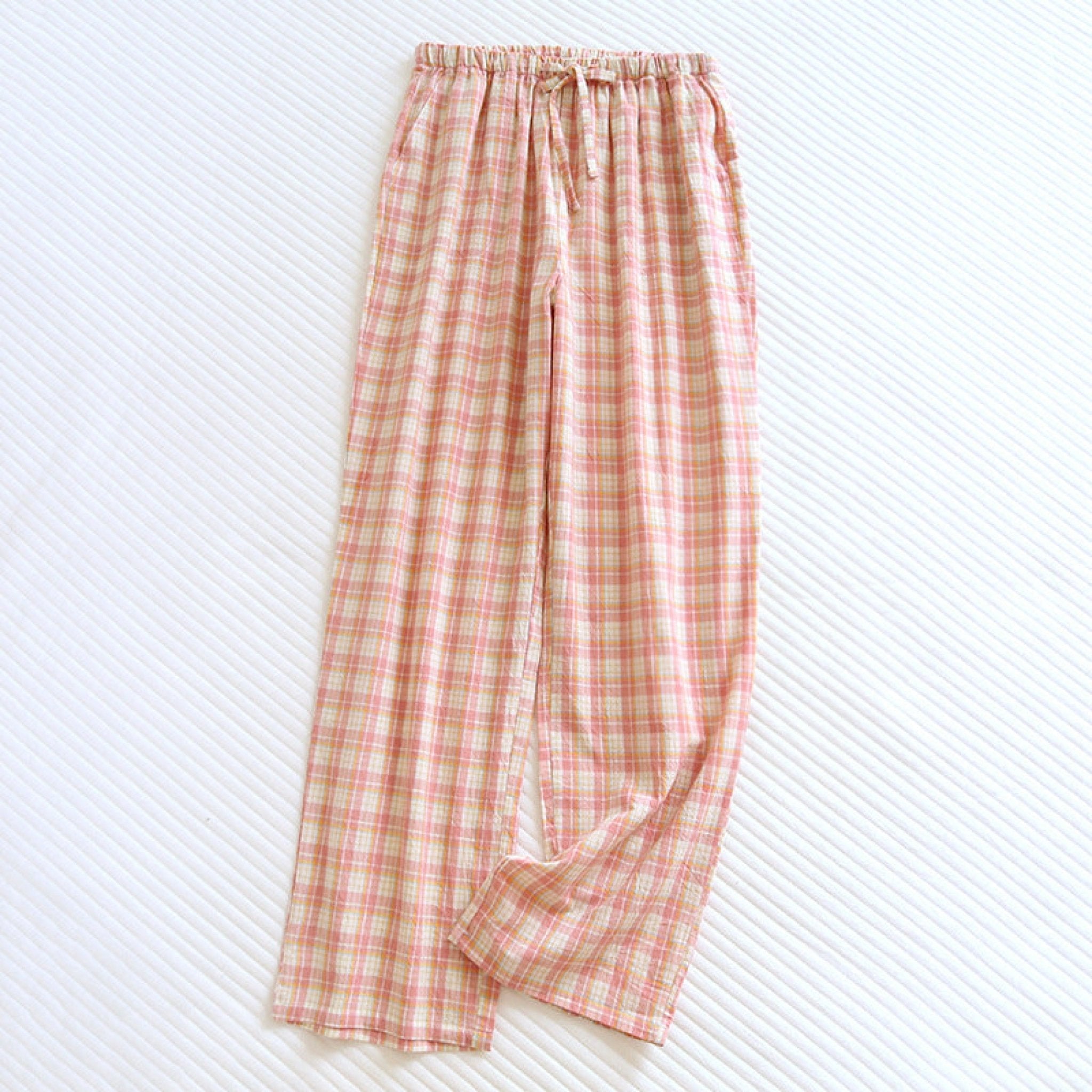 Plaid Washed Cotton Pajama Pants