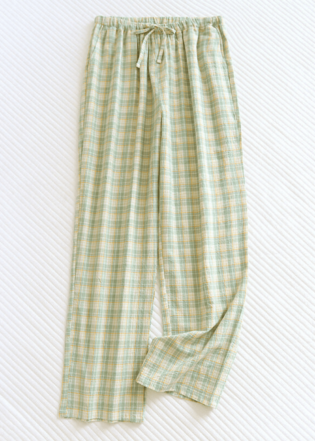 Plaid Washed Cotton Pajama Pants