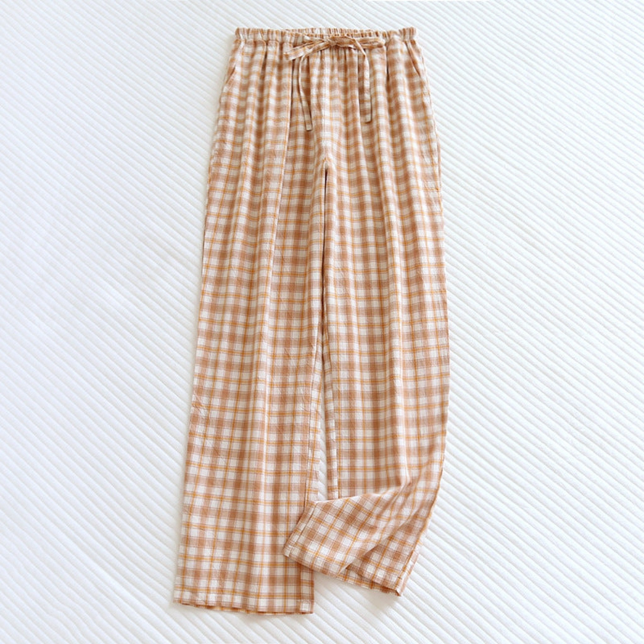 Plaid Washed Cotton Pajama Pants