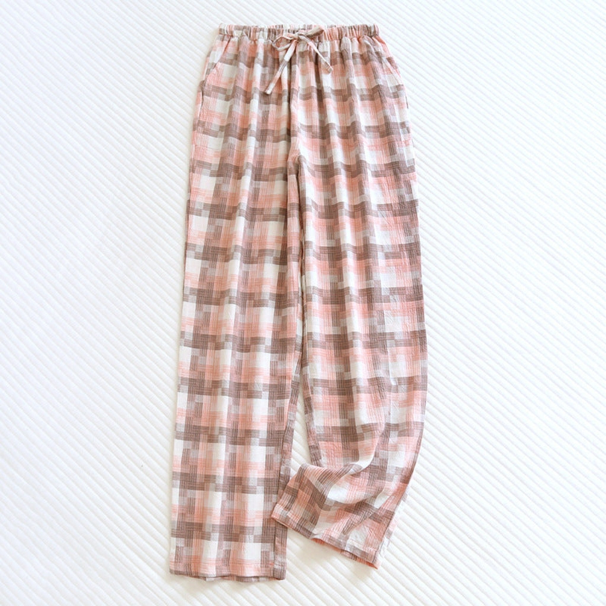 Plaid Washed Cotton Pajama Pants