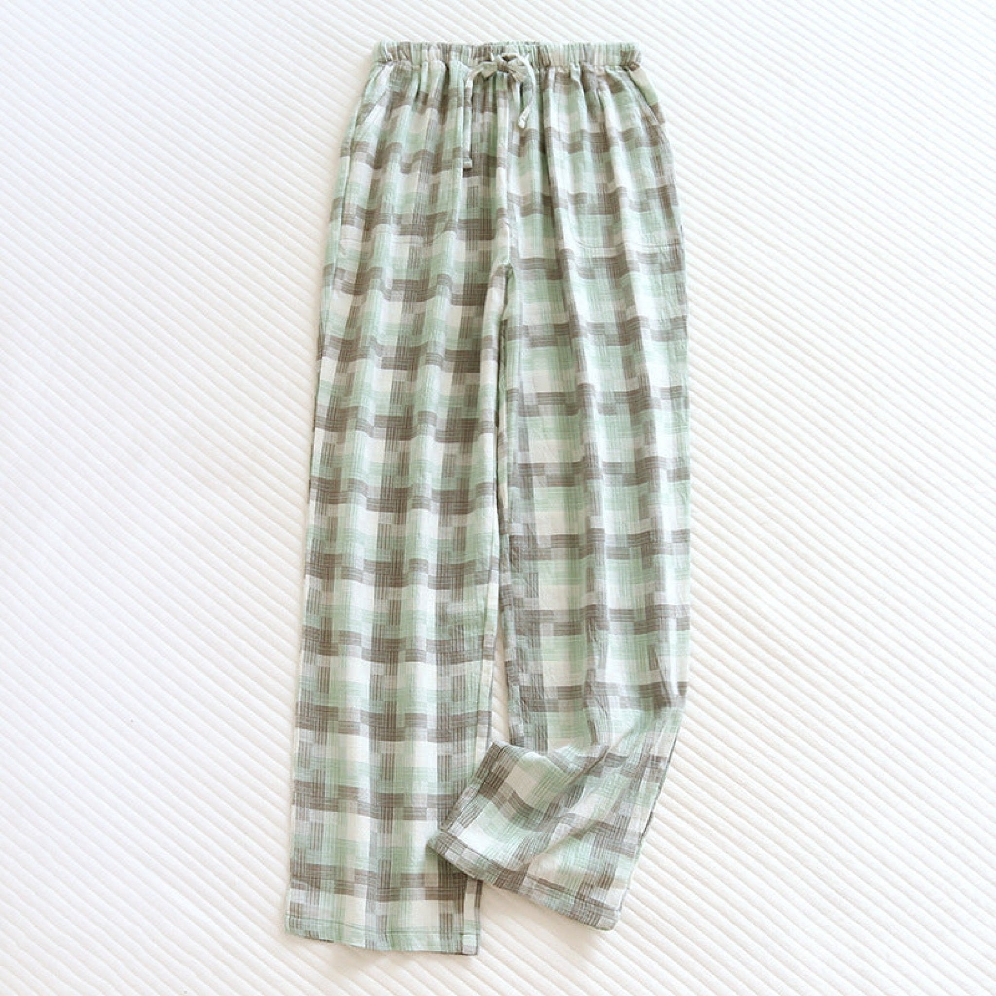 Plaid Washed Cotton Pajama Pants
