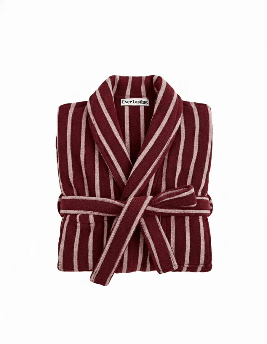 Quiet Evening Striped Cotton Robe Set