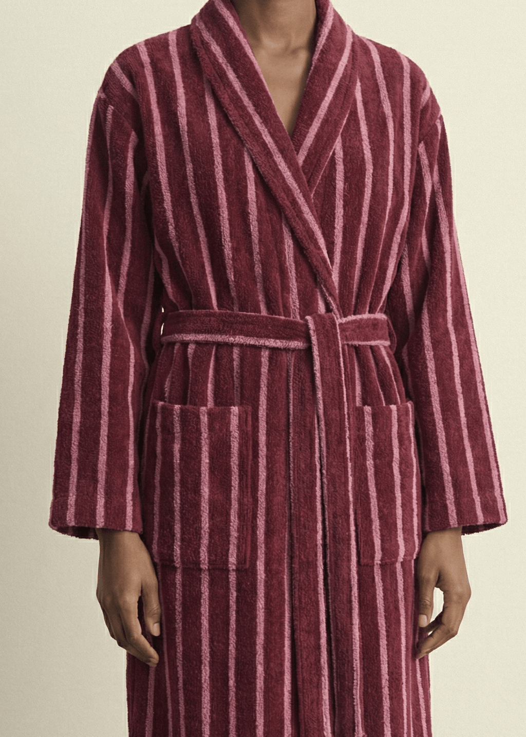 Quiet Evening Striped Cotton Robe Set