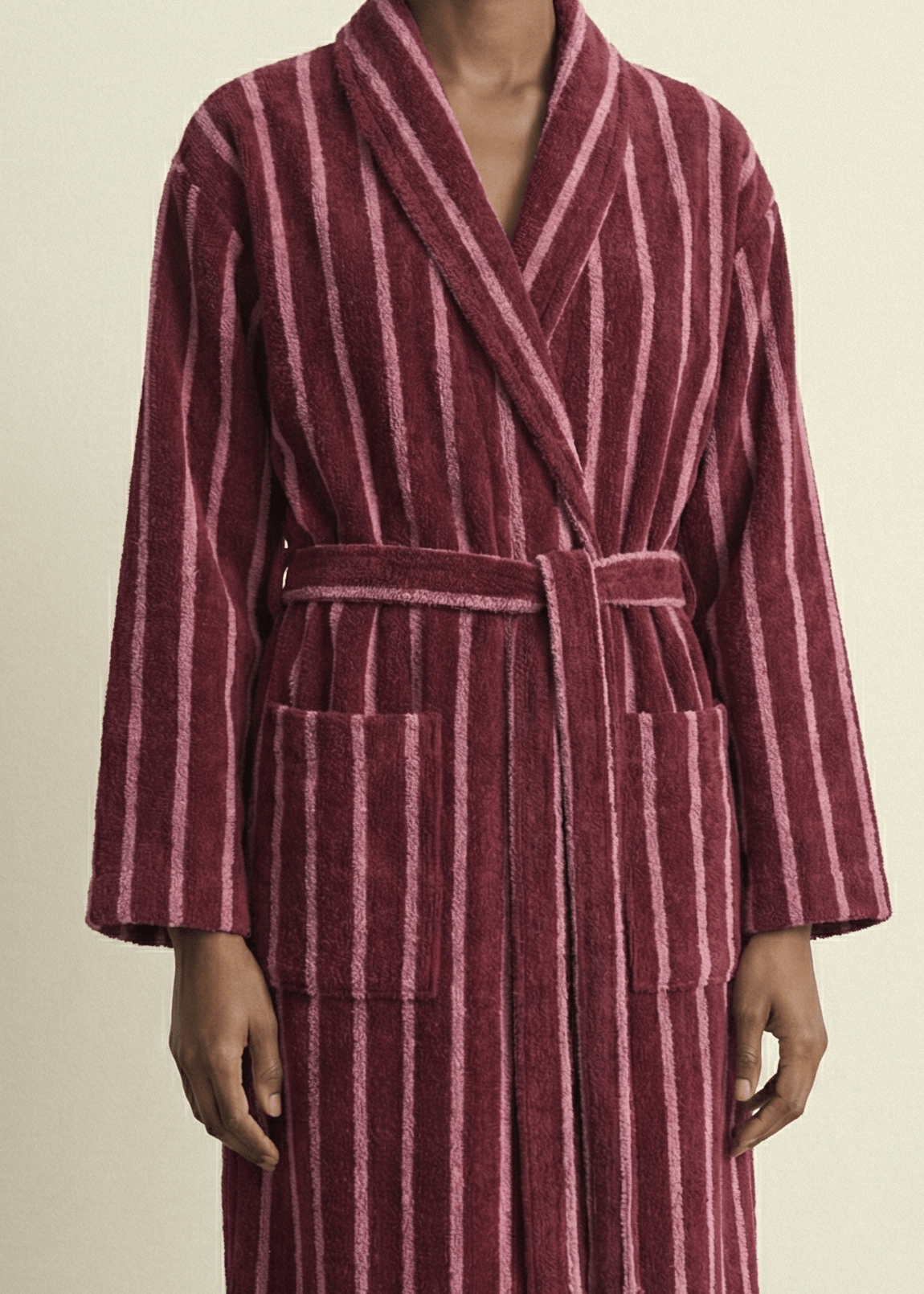 Quiet Evening Striped Cotton Robe Set