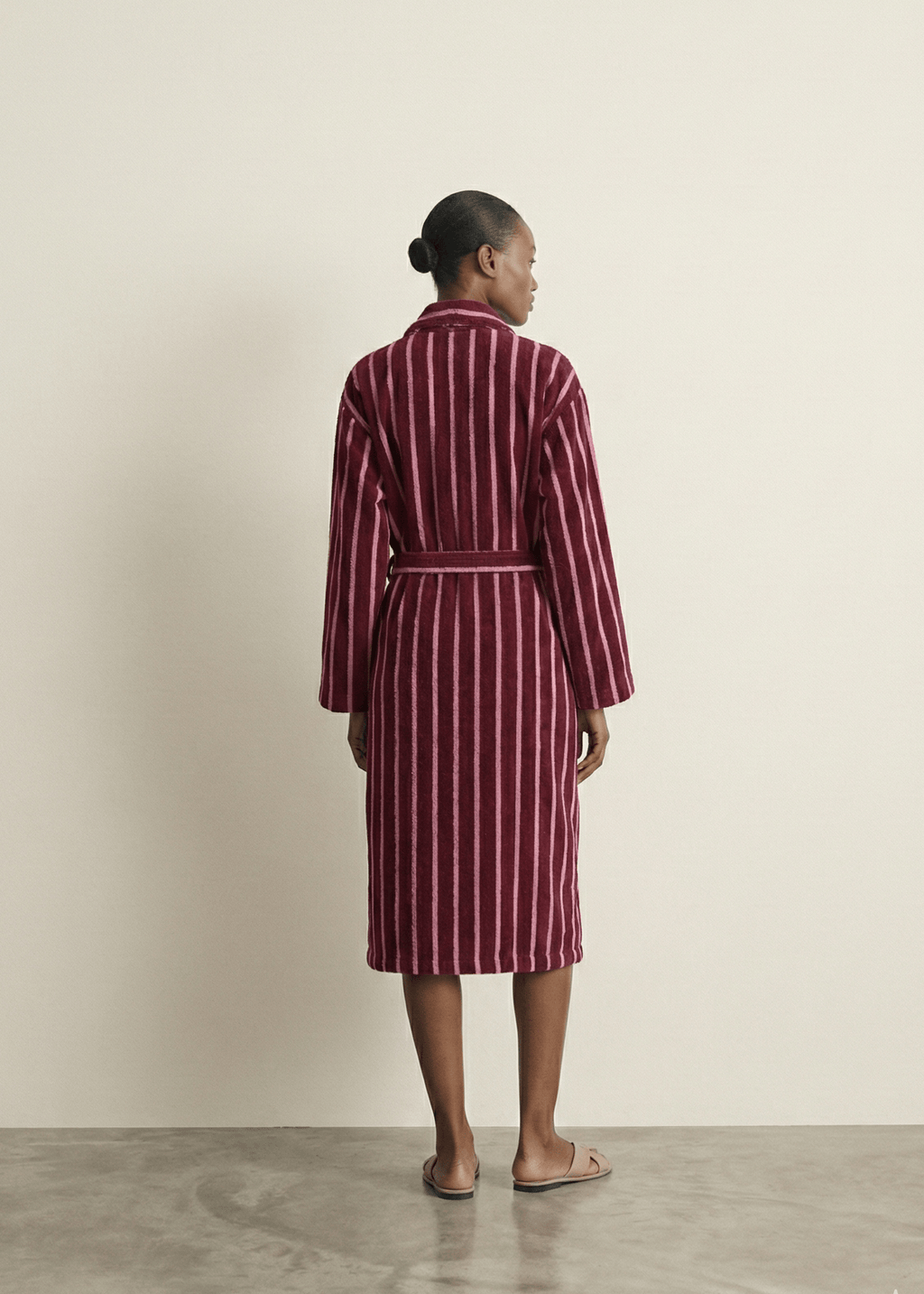 Quiet Evening Striped Cotton Robe Set