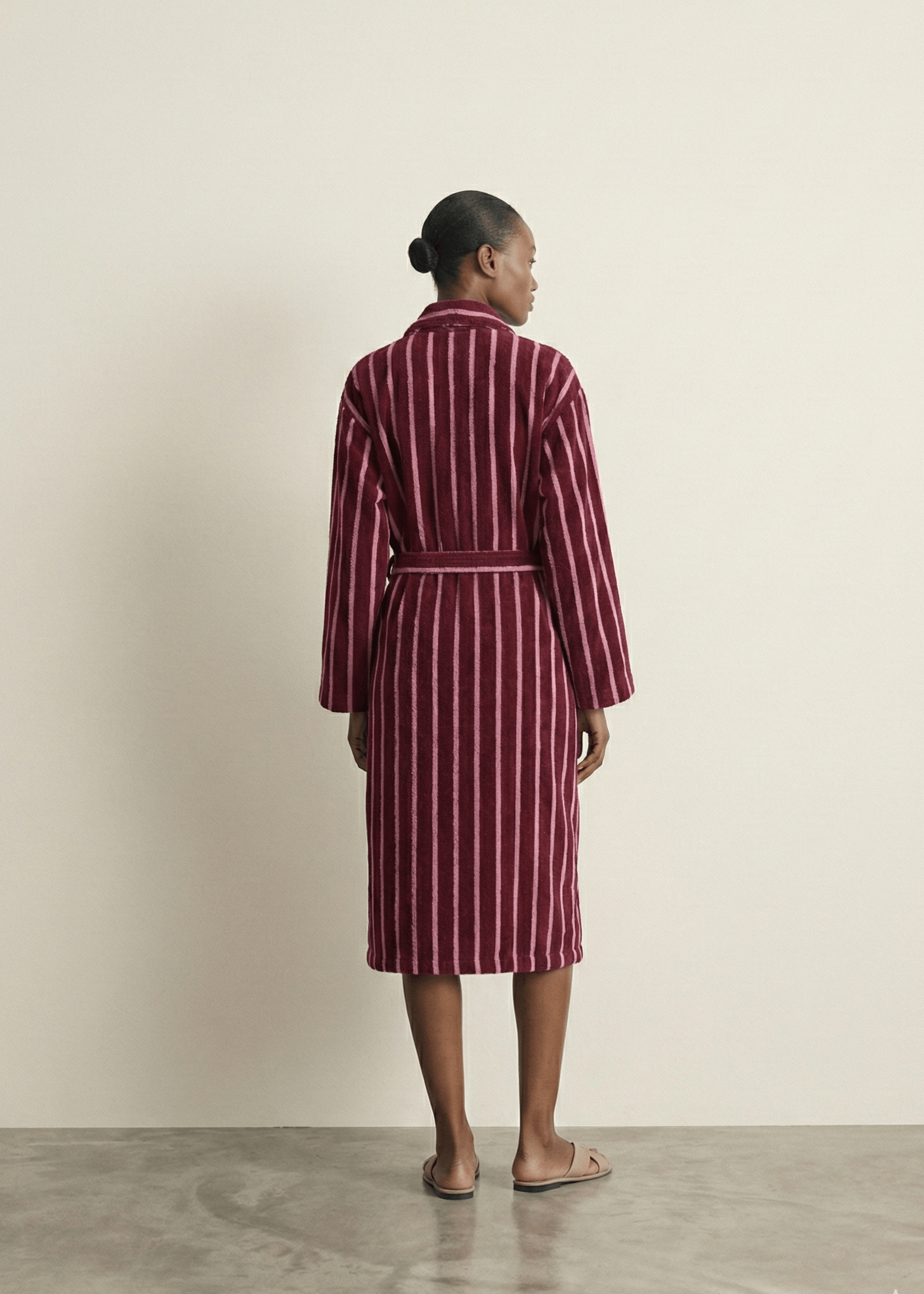Quiet Evening Striped Cotton Robe Set
