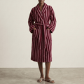 Quiet Evening Striped Cotton Robe Set