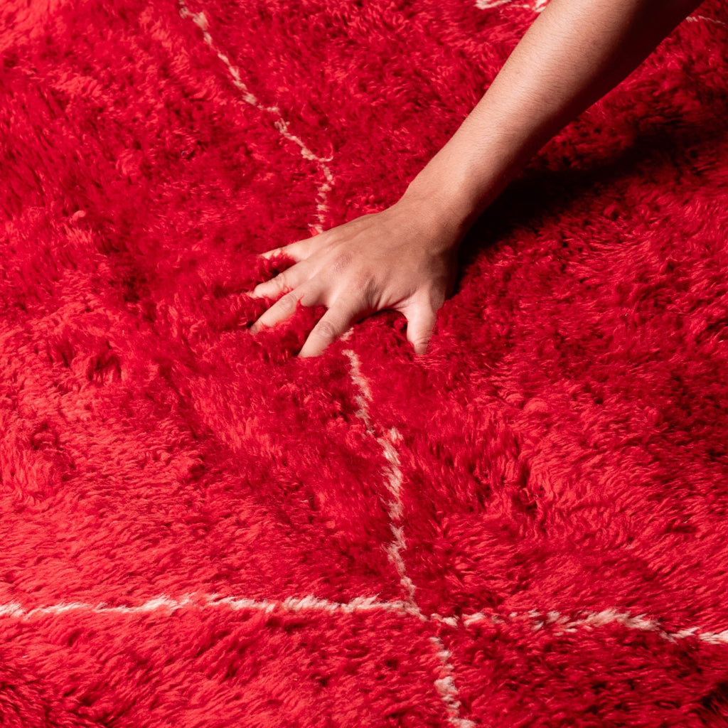 Ruby Rhapsody Luxury Shag Moroccan Rug