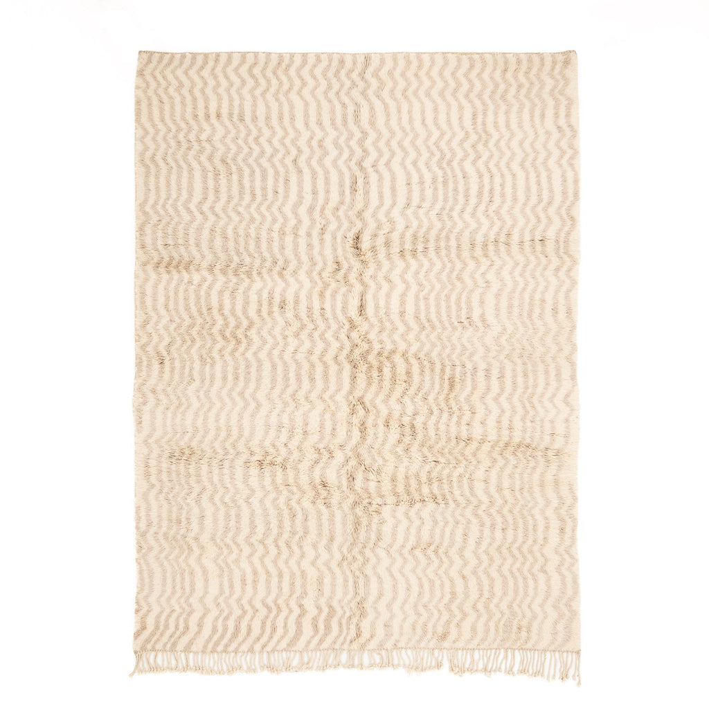 Sandy Blonde Luxury Shag Moroccan Rug