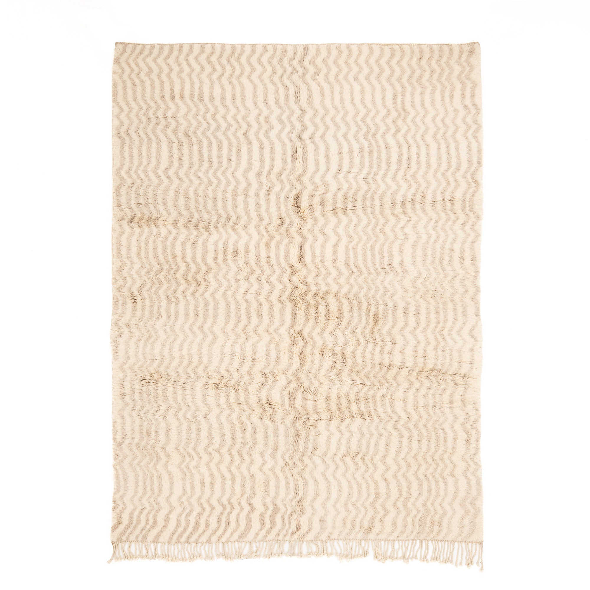 Sandy Blonde Luxury Shag Moroccan Rug