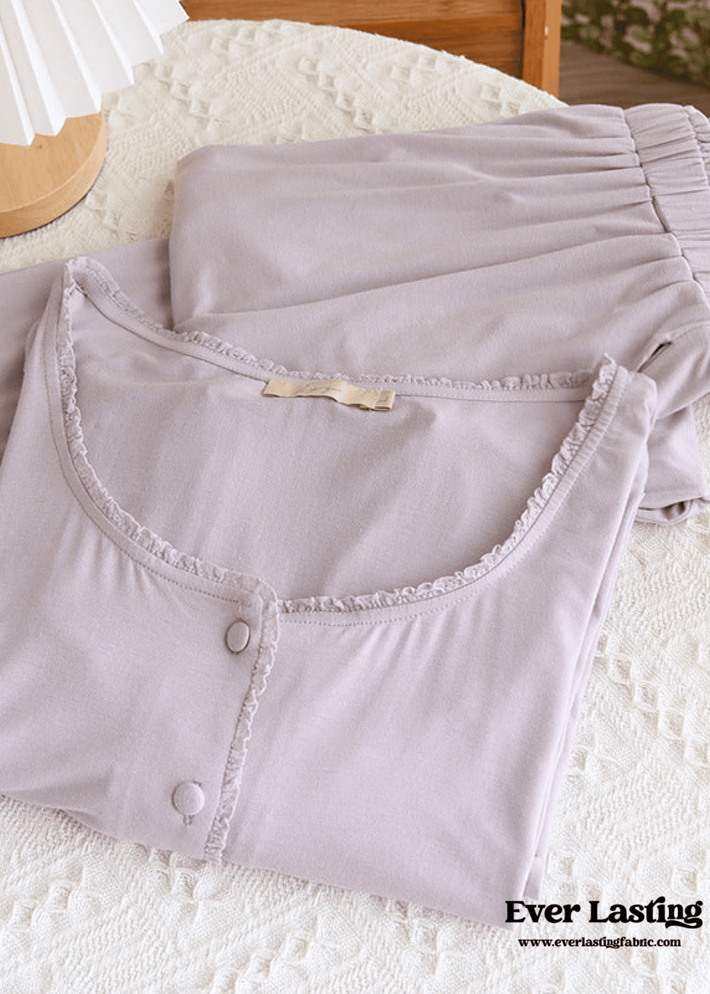 Solid Three-Piece Pajama Set