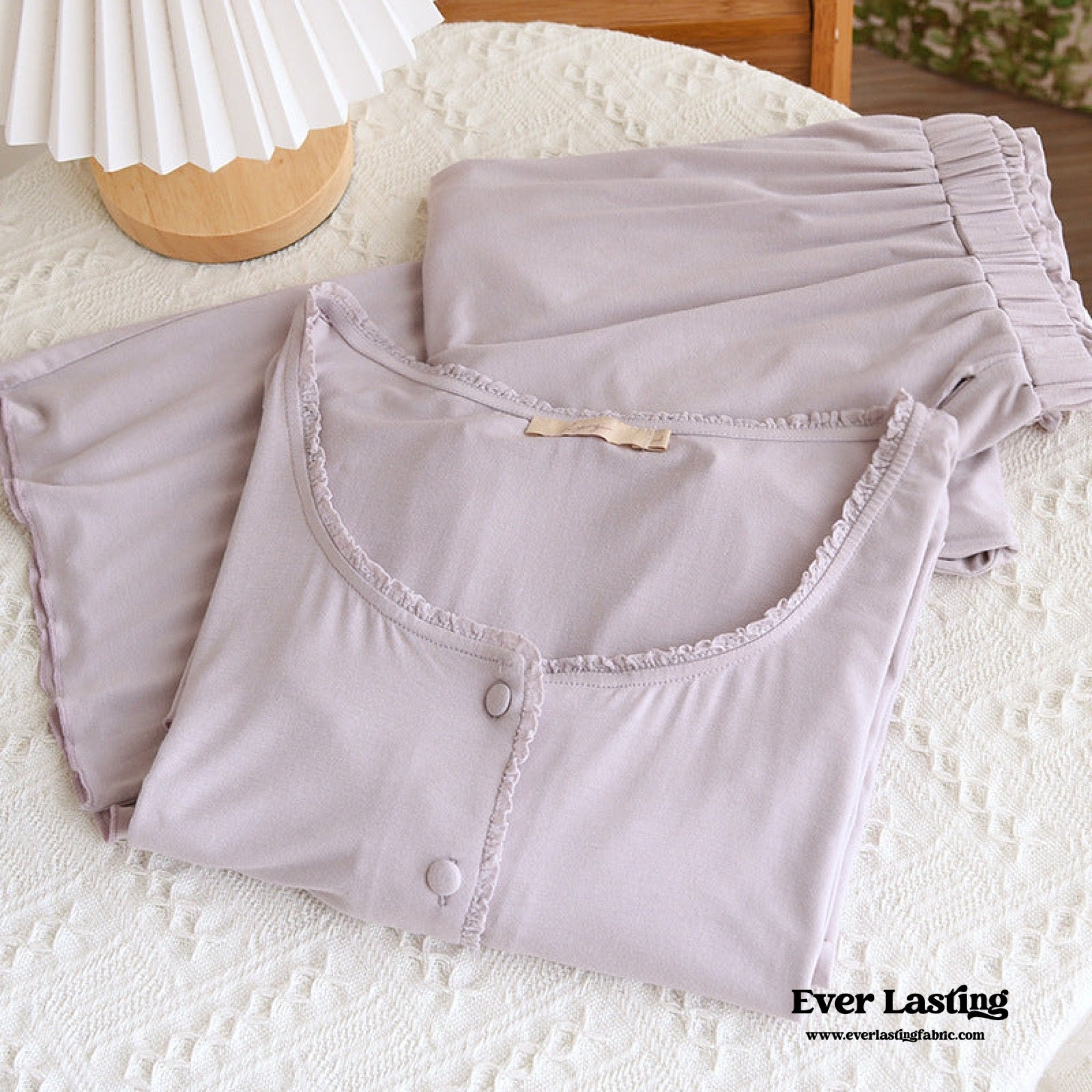 Solid Three-Piece Pajama Set