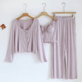 Solid Three-Piece Pajama Set