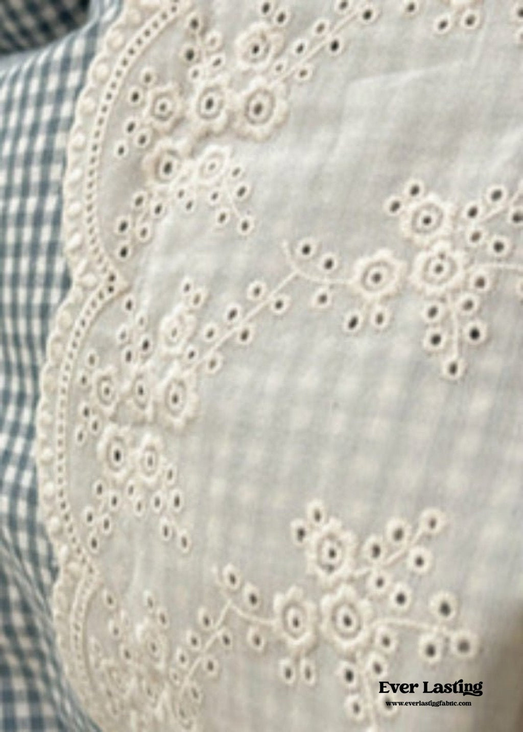 Sophia Gingham Lace Washed Cotton Bedding Set / Pink