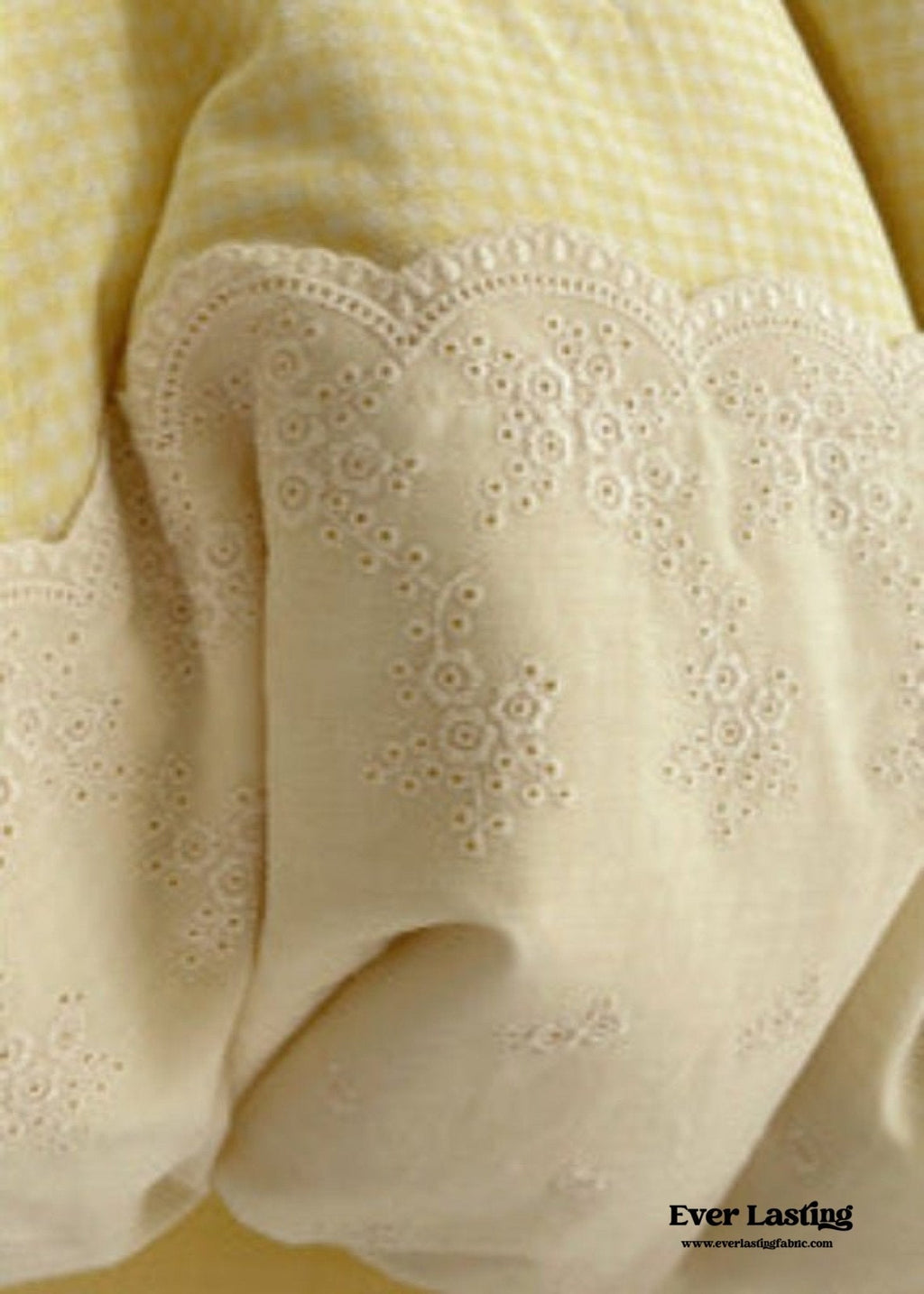 Sophia Gingham Lace Washed Cotton Bedding Set / Pink
