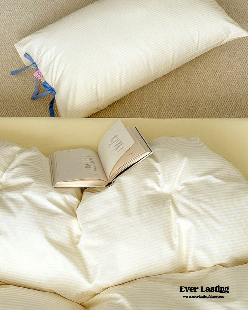 Sweet Bow Striped Bedding Set
