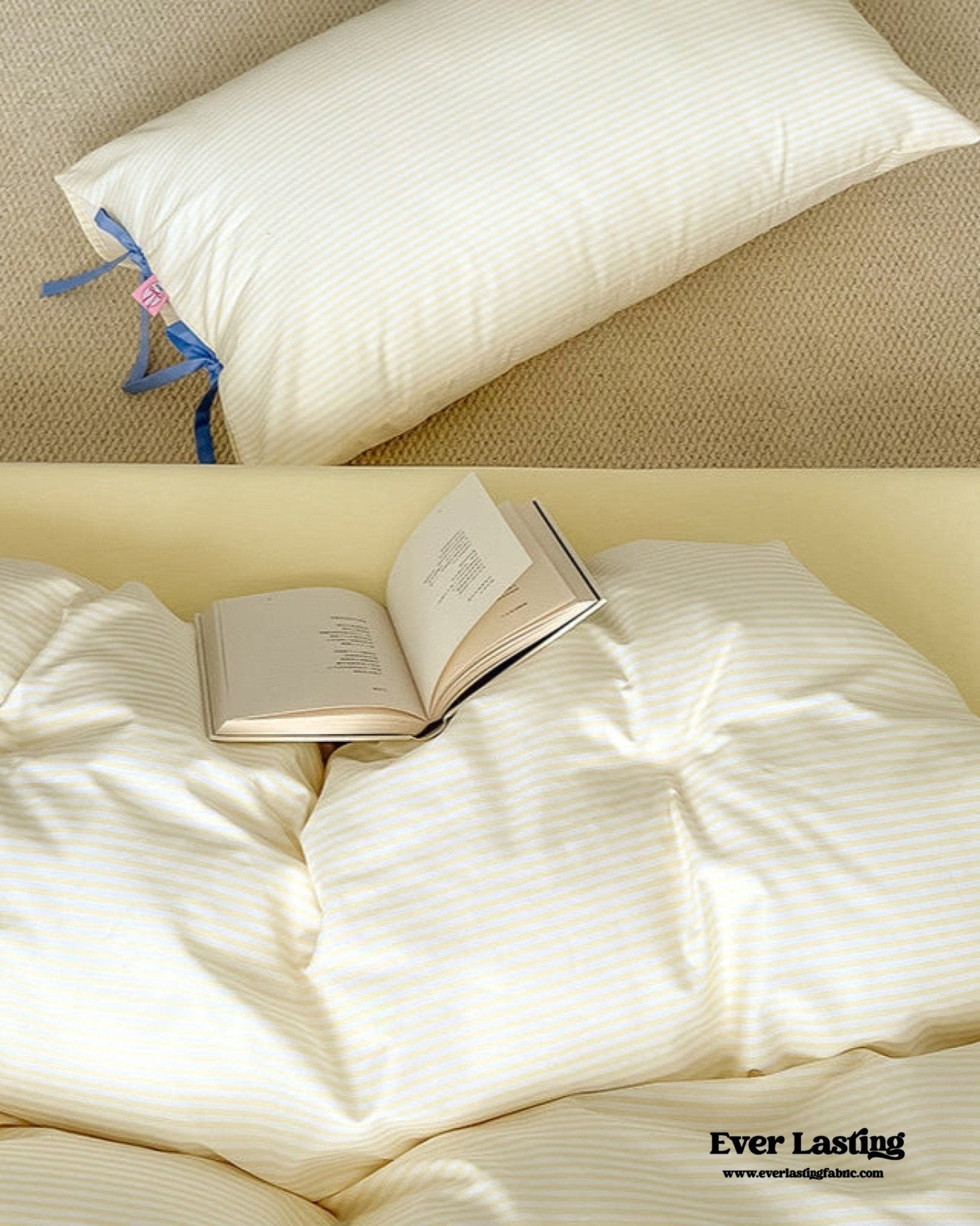 Sweet Bow Striped Bedding Set