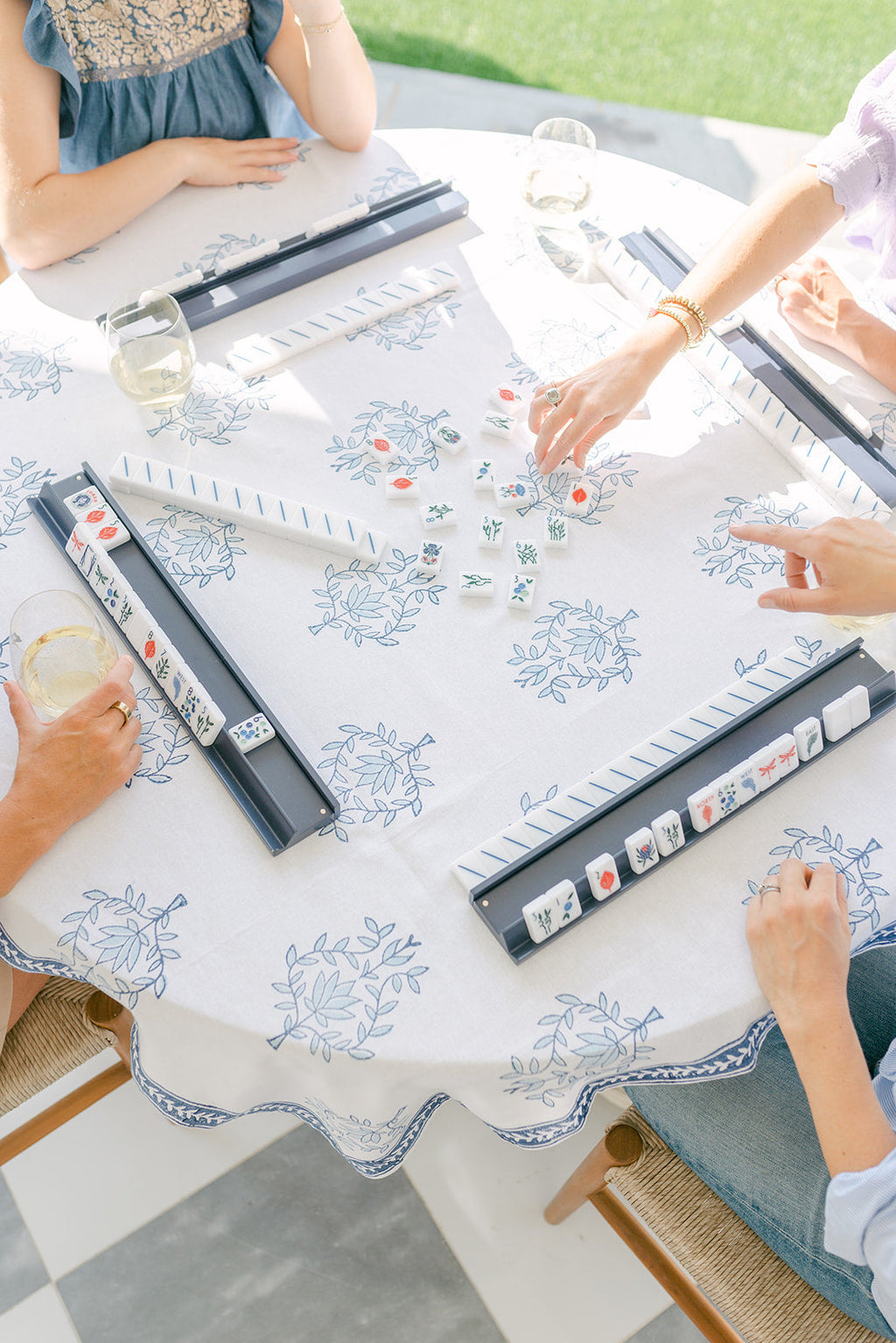 Table Throw | Lotus-Large | Uniform Blue & Navy The Mended Company