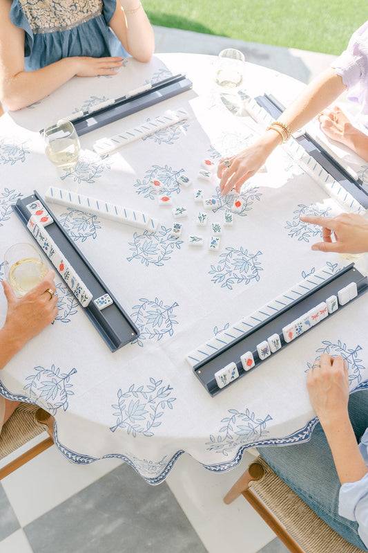 Table Throw | Lotus-Large | Uniform Blue & Navy The Mended Company