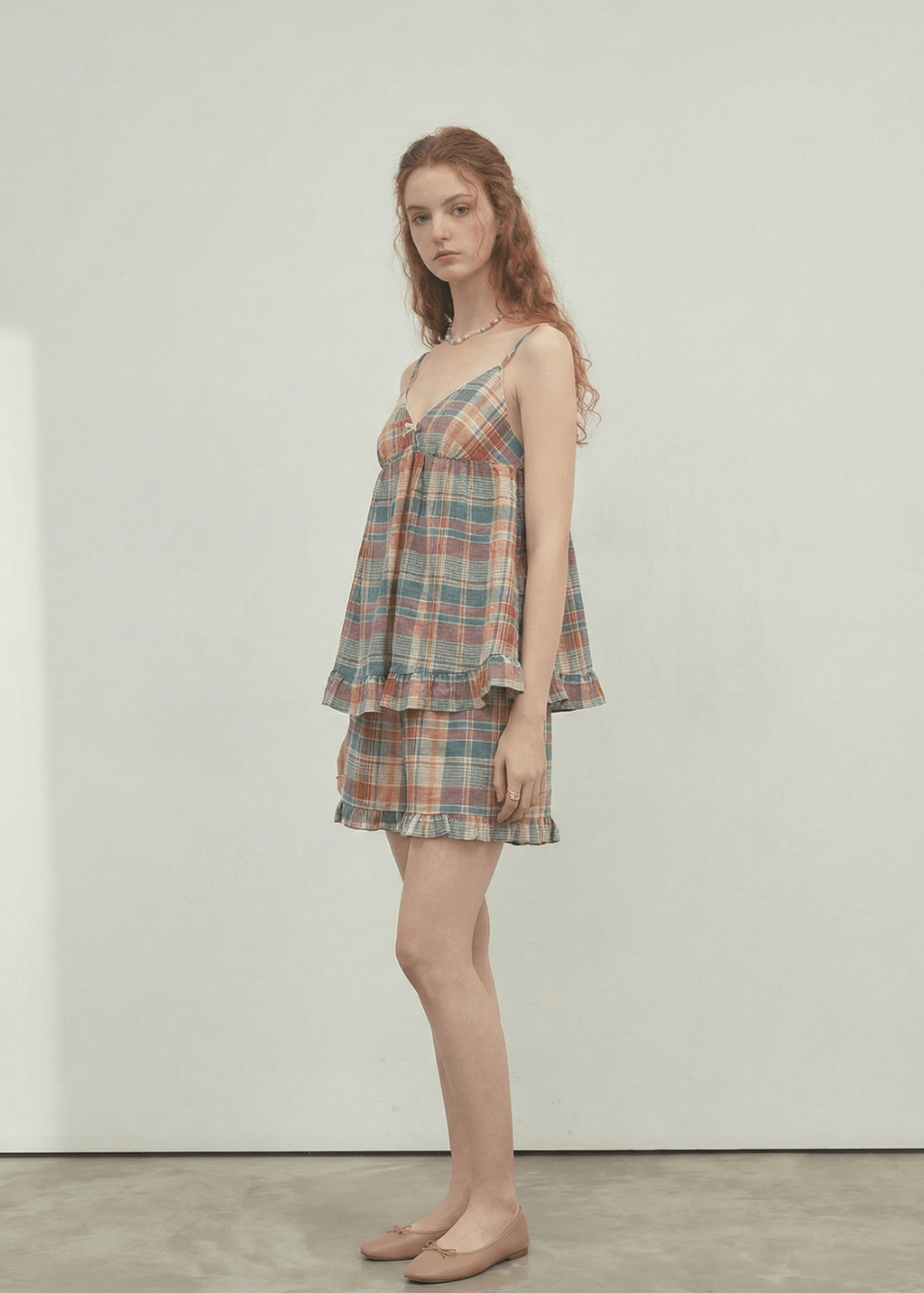 Vintage Plaid Tank & Shorts Pajama Set